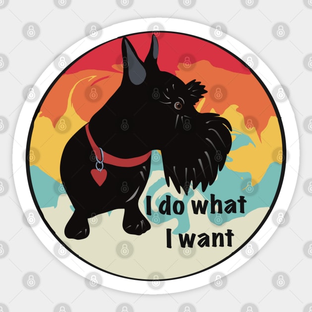 Stubborn Scottie that does what he wants Sticker by Janpaints